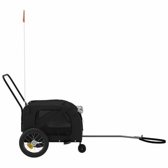 Hondenfietstrailer oxford stof en ijzer zwart 6