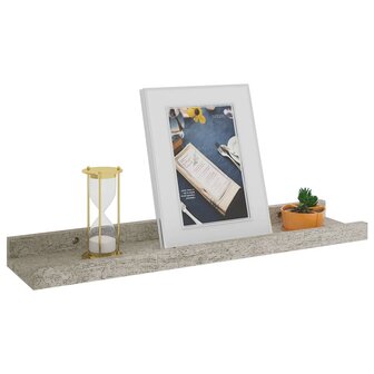 Wandschappen 2 st 40x9x3 cm betongrijs 3