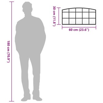 Wandspiegel boog 60x30 cm ijzer zwart 8