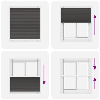 Pliss&eacute; rolgordijn 120x100cm stofbreedte 119,4cm polyester zwart 7