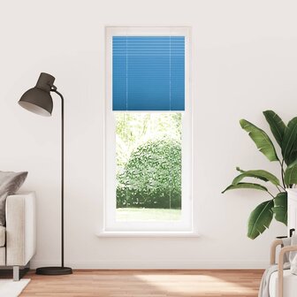 Pliss&eacute; rolgordijn 75x200 cm stofbreedte 74,4 cm polyester blauw 2
