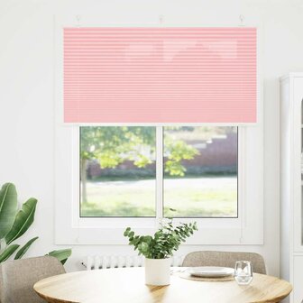 Pliss&eacute; rolgordijn 120x100cm stofbreedte 119,4cm polyester roze 2