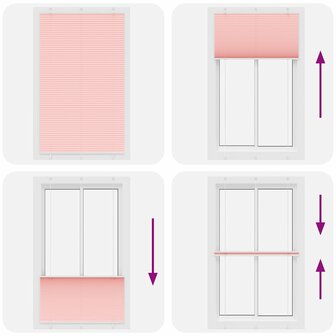 Pliss&eacute; rolgordijn 120x200cm stofbreedte 119,4cm polyester roze 7