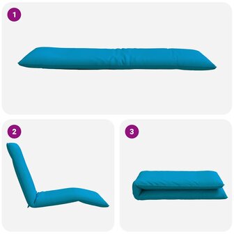 Ligstoel inklapbaar 175x54x8,5 cm oxford stof lichtblauw 7