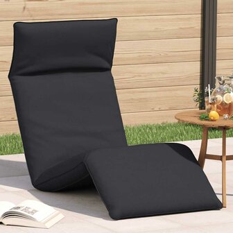 Ligstoel inklapbaar 175x54x8,5 cm Oxford stof zwart 1