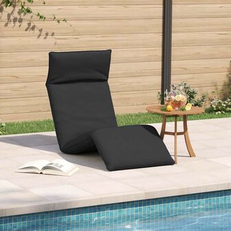 Ligstoel inklapbaar 175x54x8,5 cm Oxford stof zwart 3