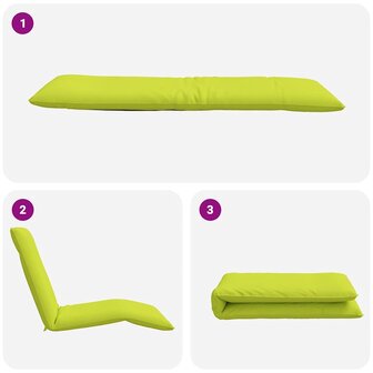 Ligstoel inklapbaar 175x54x8,5 cm oxford stof heldergroen 7