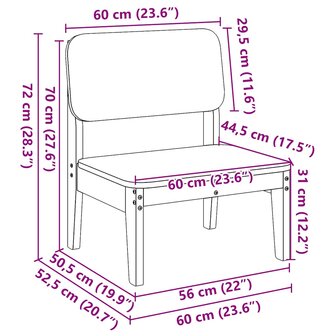 Tuinstoel 60x52,5x72 cm ge&iuml;mpregneerd grenenhout 9