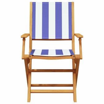 3-delige Bistroset stof en massief hout blauw en wit 6