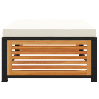 Tuinvoetenbank met kussen 68x68x30 cm massief acaciahout 4