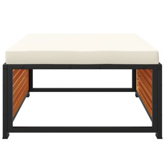 Tuinvoetenbank met kussen 68x68x30 cm massief acaciahout 6