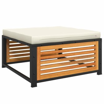 Tuinvoetenbank met kussen 68x68x30 cm massief acaciahout 7