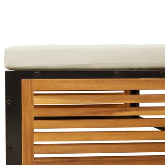 Tuinvoetenbank met kussen 68x68x30 cm massief acaciahout 8
