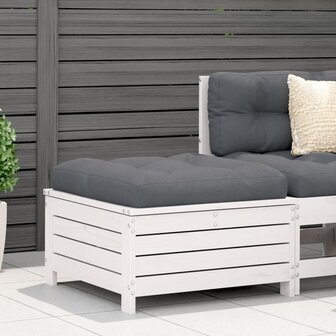 Tuinvoetenbank 62x63,5x32 cm massief grenenhout wit 1
