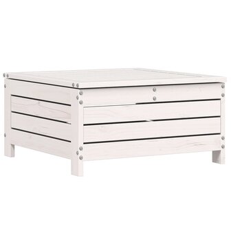 Tuinvoetenbank 62x63,5x32 cm massief grenenhout wit 2