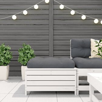 Tuinvoetenbank 62x63,5x32 cm massief grenenhout wit 3