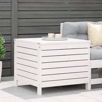 Tuinvoetenbank 62x63,5x53,5 cm massief grenenhout wit 1