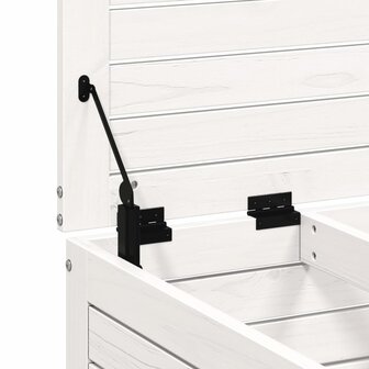 Tuinvoetenbank met kussen massief grenenhout wit 8