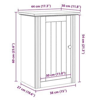 Badkamerwandkast BODO 44x30x60 cm wit 8