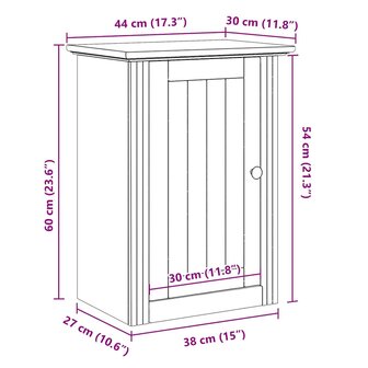 Badkamerwandkast BODO 44x30x60 cm grijs 8