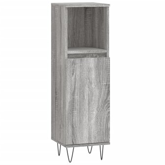 Badkamerkast 30x30x100 cm bewerkt hout grijs sonoma eikenkleur 2