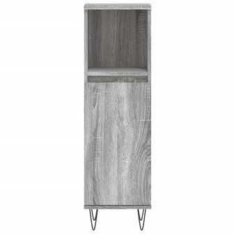 Badkamerkast 30x30x100 cm bewerkt hout grijs sonoma eikenkleur 5