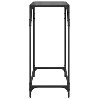 Wandtafel met zwart glazen blad 60x35x81 cm staal 5