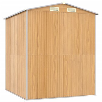 Tuinschuur 192x191x223 cm gegalvaniseerd staal lichtbruin 6