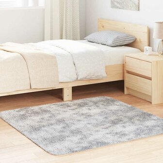 Hoogpolig vloerkleed NAVARRA 120x120 cm polyester lichtgrijs 1