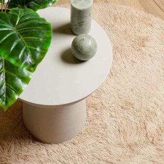 Hoogpolig vloerkleed NAVARRA 100x100 cm polyester beige 8