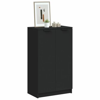 Schoenenkast 59x35x100 cm bewerkt hout zwart 1