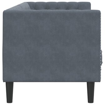 Driezitsbank Chesterfield-stijl en bolsters fluweel donkergrijs 5