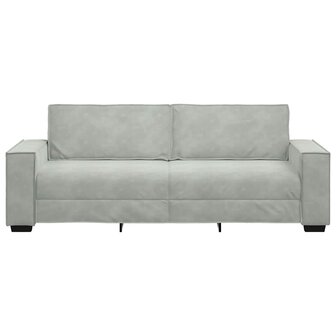 Driezitsbank 180 cm fluweel lichtgrijs 4