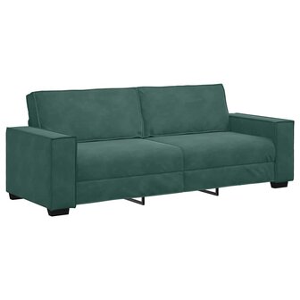 Driezitsbank 180 cm fluweel donkergroen 2