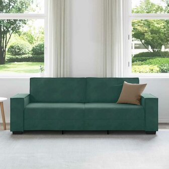 Driezitsbank 180 cm fluweel donkergroen 3