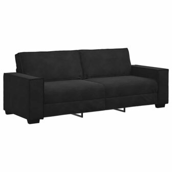 Driezitsbank 180 cm fluweel zwart 2