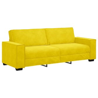 Driezitsbank 180 cm fluweel geel 2