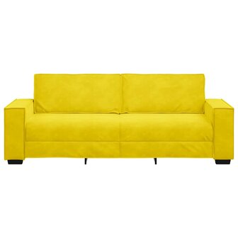 Driezitsbank 180 cm fluweel geel 4