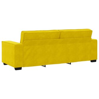 Driezitsbank 180 cm fluweel geel 6