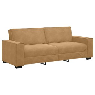 Driezitsbank 180 cm fluweel bruin 2