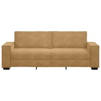 Driezitsbank 180 cm fluweel bruin 4