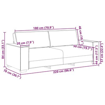 Driezitsbank 180 cm fluweel bruin 9