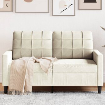 Tweezitsbank 120 cm fluweel cr&egrave;mekleurig 1