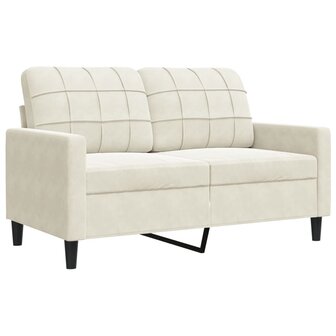 Tweezitsbank 120 cm fluweel cr&egrave;mekleurig 2