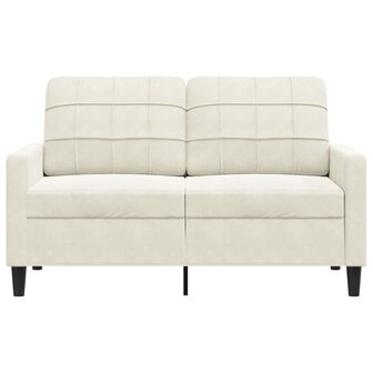 Tweezitsbank 120 cm fluweel cr&egrave;mekleurig 4