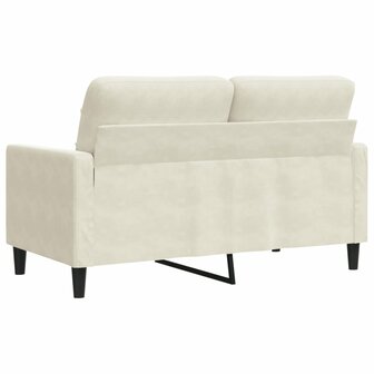 Tweezitsbank 120 cm fluweel cr&egrave;mekleurig 6
