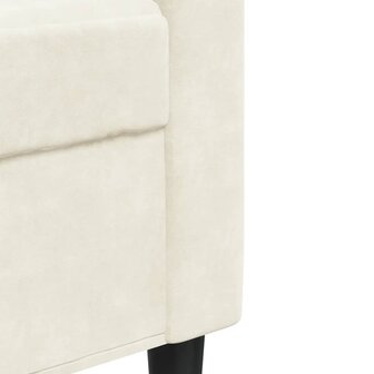 Tweezitsbank 120 cm fluweel cr&egrave;mekleurig 7