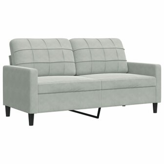 Tweezitsbank 140 cm fluweel lichtgrijs 2
