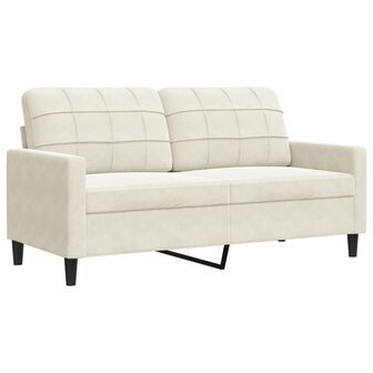Tweezitsbank 140 cm fluweel cr&egrave;mekleurig 2
