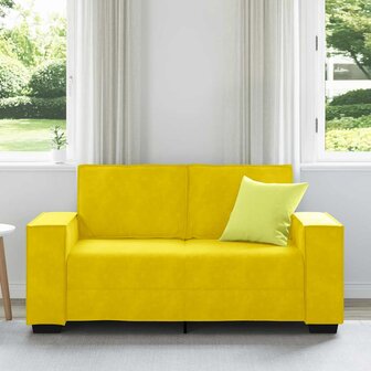 Tweezitsbank 120 cm fluweel geel 3